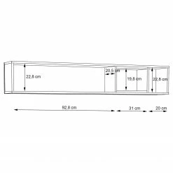 Loftscape Étagère murale Pesaro - Imitation chêne artisan / Noir -loftscape Boutique 1000348097 220603 501 SKETCH DETAILS P000000001000348097 sketch