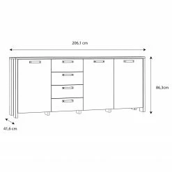 Loftscape Enfilade Ravenswood II - Imitation bois recyclé / Anthracite -loftscape Boutique 1000348107 220603 500 SKETCH DETAILS P000000001000348107 sketch