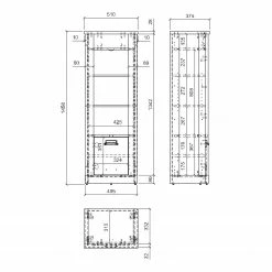 Ridgevalley Étagère Shutter - Imitation pin blanc -loftscape Boutique 1000348683 220505 501 SKETCH DETAILS P000000001000348683 sketch