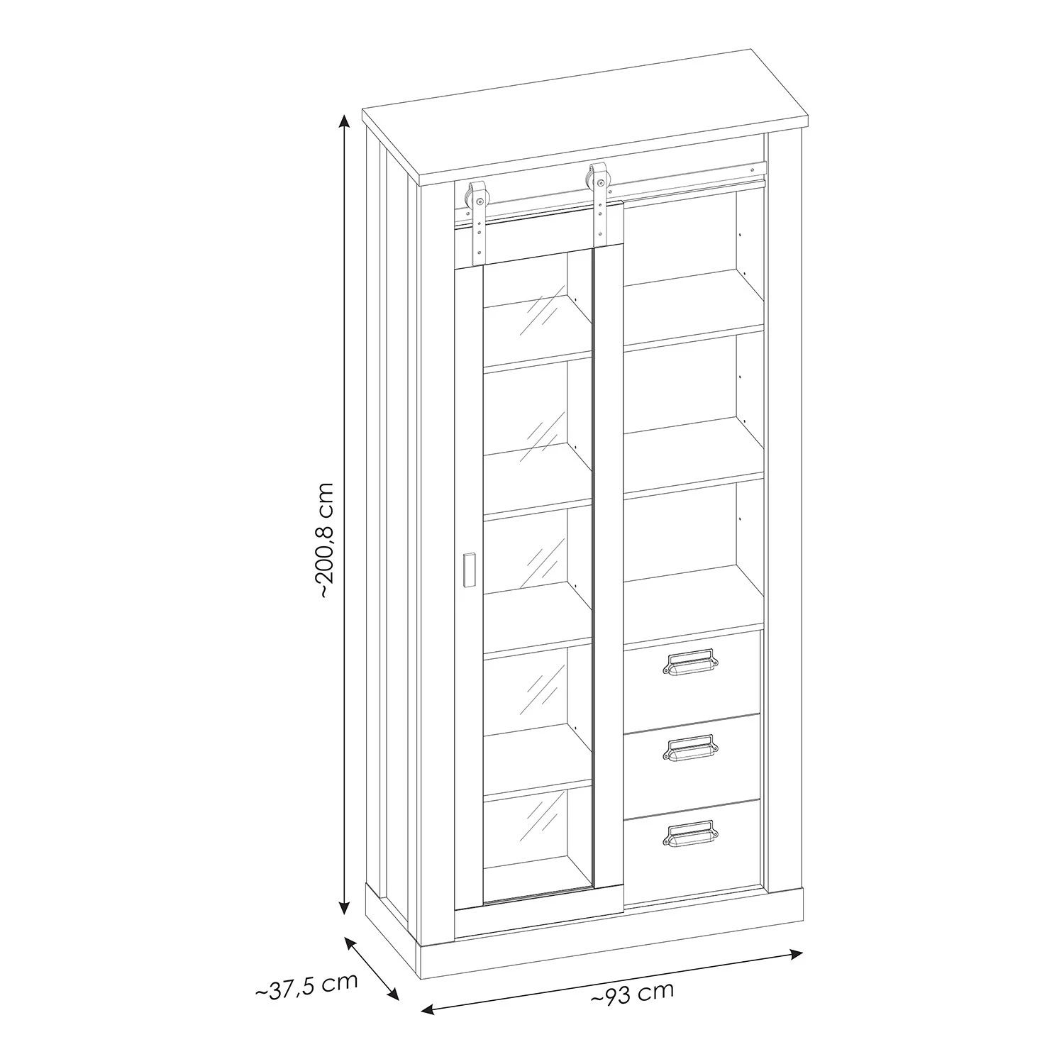 Ridgevalley Vitrine Shutter - Imitation chêne 14 Ridgevalley Vitrine Shutter - Imitation chêne – Image 12