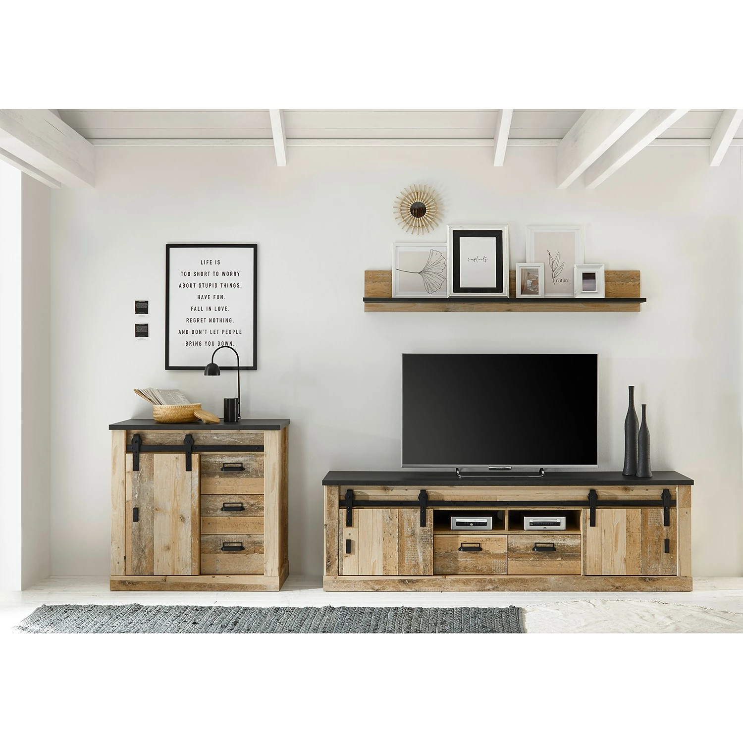 Ridgevalley Meuble TV Shutter II - Imitation chêne 5 Ridgevalley Meuble TV Shutter II - Imitation chêne – Image 3