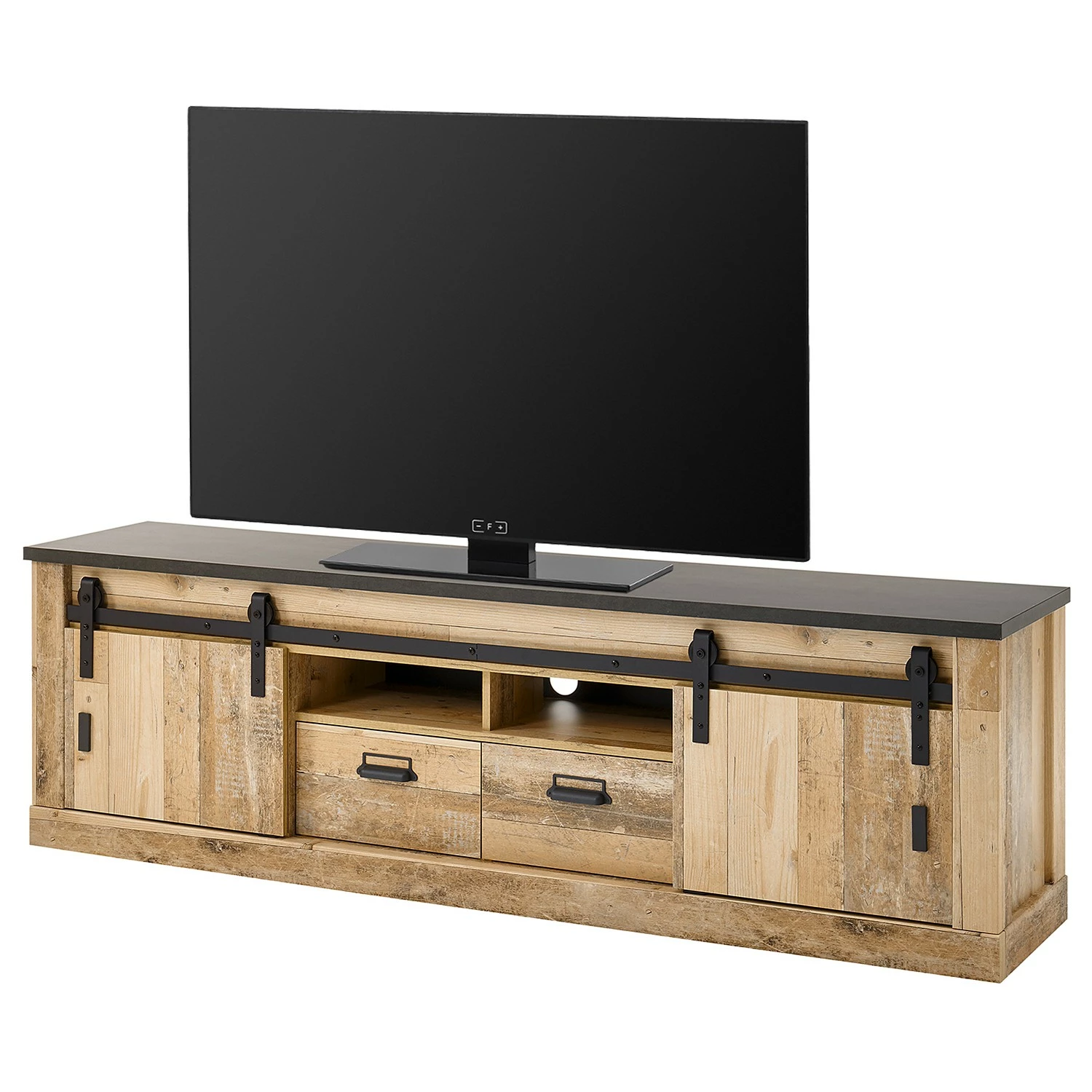 Ridgevalley Ensemble meubles TV Shutter V (3 élém.) - Imitation chêne 10 Ridgevalley Ensemble meubles TV Shutter V (3 élém.) - Imitation chêne – Image 8