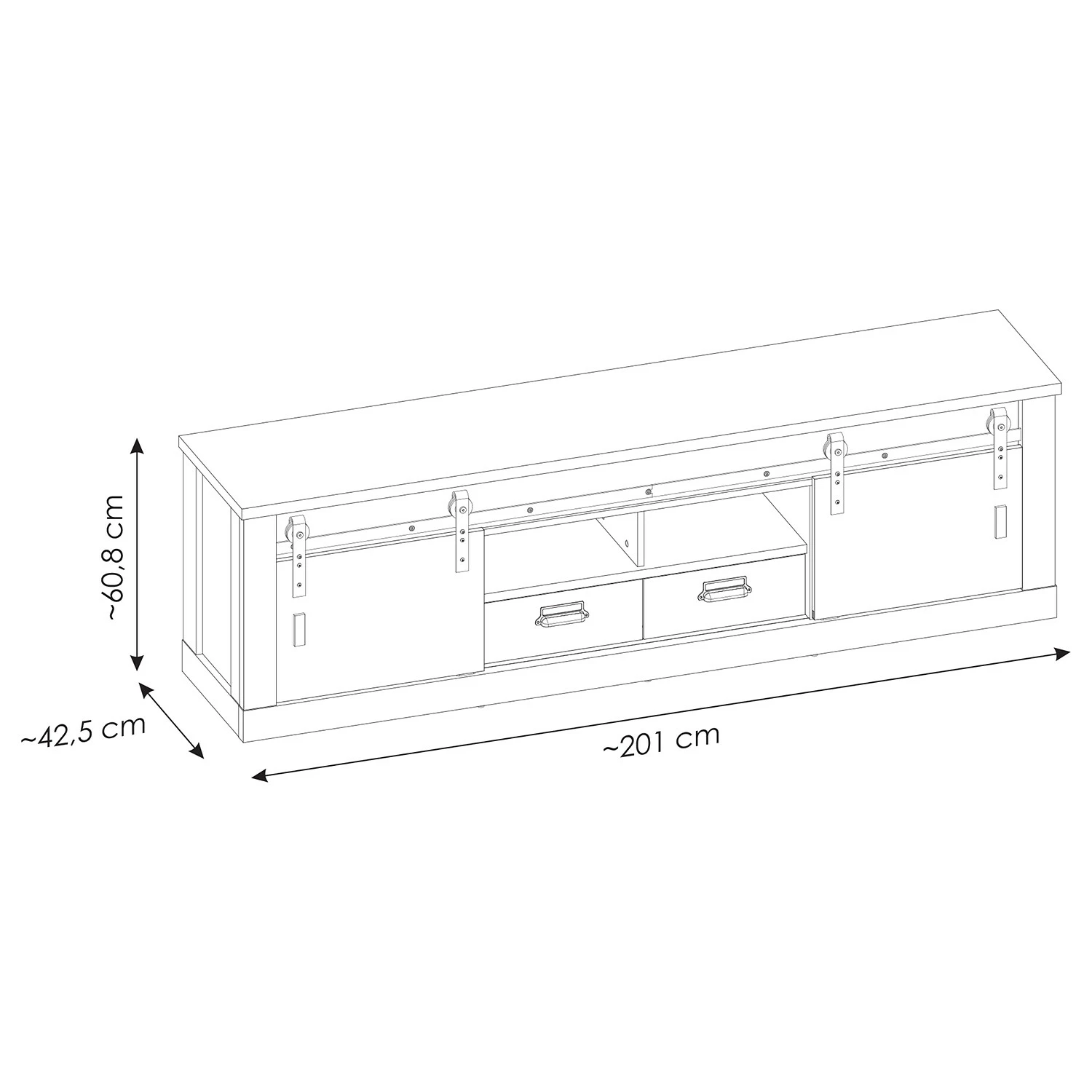 Ridgevalley Ensemble meubles TV Shutter V (3 élém.) - Imitation chêne 15 Ridgevalley Ensemble meubles TV Shutter V (3 élém.) - Imitation chêne – Image 13