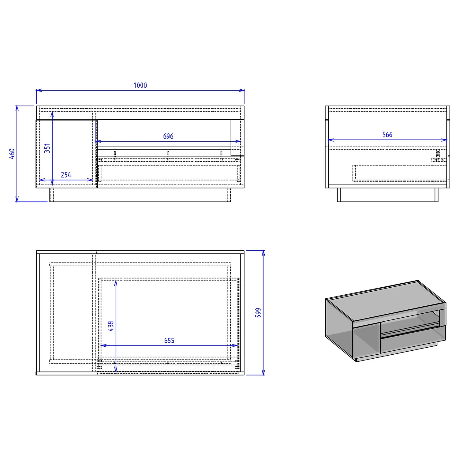 Loftscape Table basse Accra - Anthracite / Imitation chêne 9 Loftscape Table basse Accra - Anthracite / Imitation chêne – Image 7