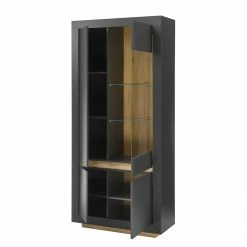 Loftscape Vitrine haute Accra - Anthracite / Imitation chêne -loftscape Boutique 1000348817 220506 031 DETAILS P000000001000348817