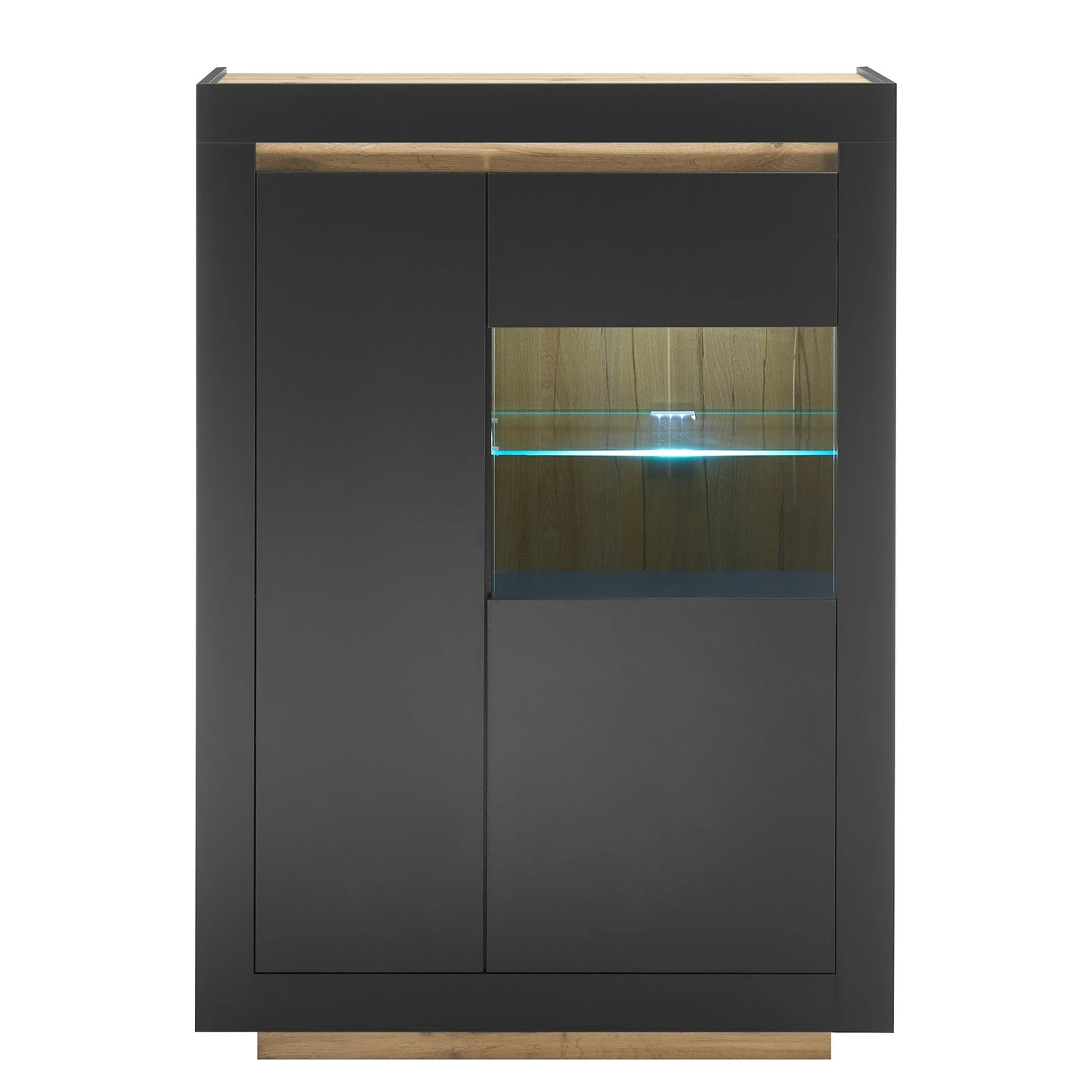 Loftscape Buffet haut Accra - Anthracite / Imitation chêne 6 Loftscape Buffet haut Accra - Anthracite / Imitation chêne – Image 4