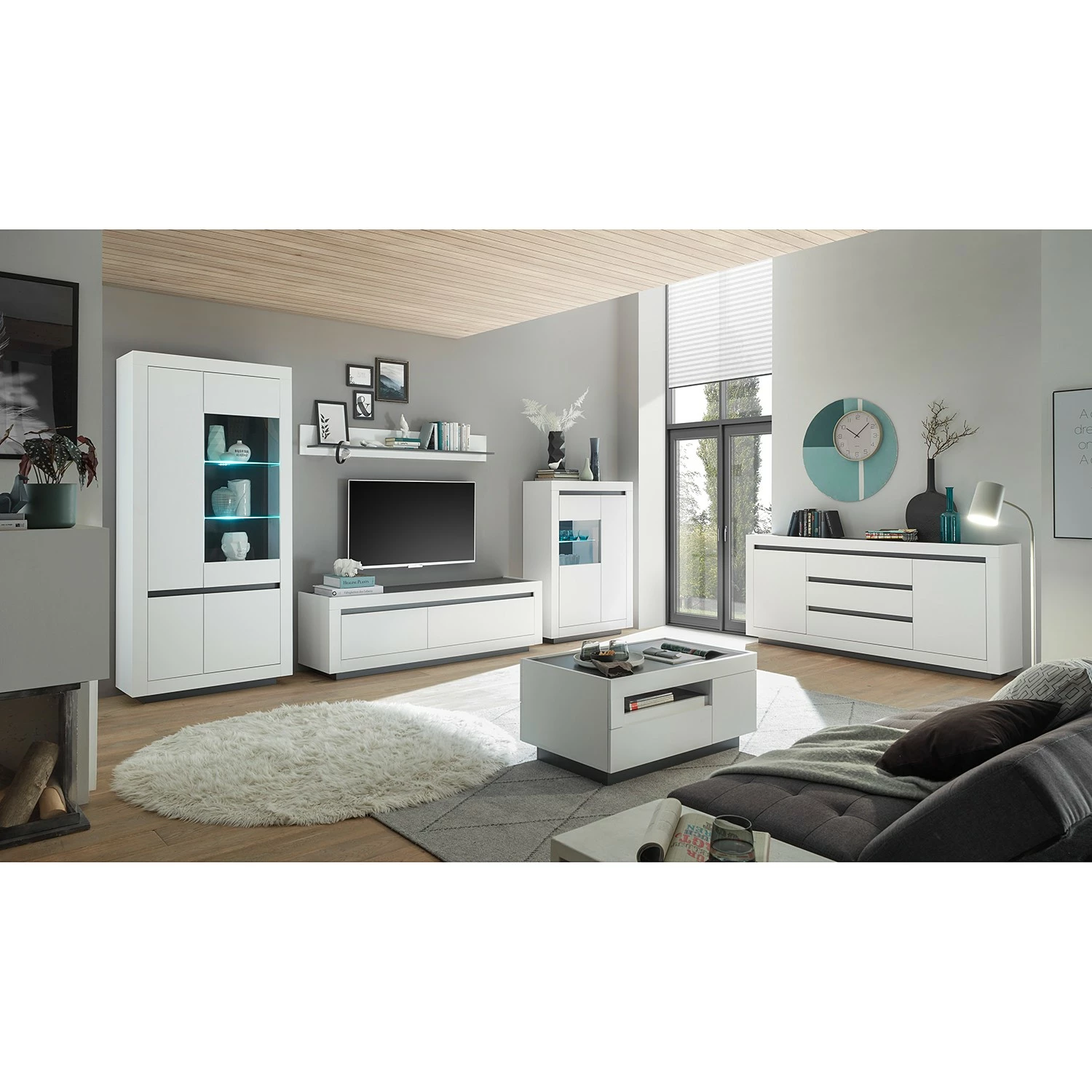 Loftscape Vitrine haute Accra - Blanc / Anthracite 7 Loftscape Vitrine haute Accra - Blanc / Anthracite – Image 5