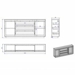 Loftscape Buffet Accra - Blanc / Anthracite 17 Loftscape Buffet Accra - Blanc / Anthracite -loftscape Boutique 1000348827 220506 500 SKETCH DETAILS P000000001000348827 sketch