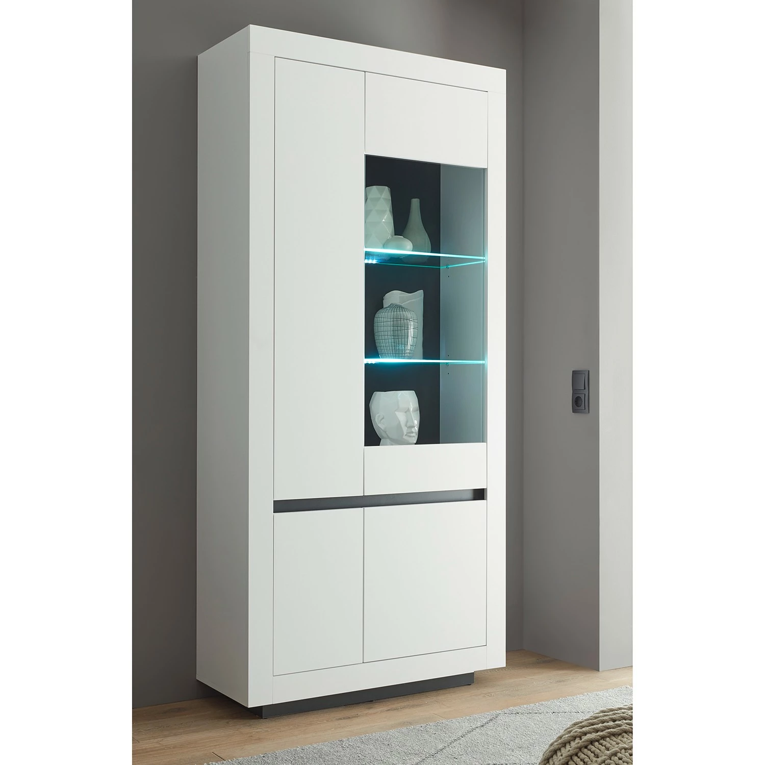 Loftscape Ensemble meubles TV Accra II (4 élém.) - Blanc / Anthracite 8 Loftscape Ensemble meubles TV Accra II (4 élém.) - Blanc / Anthracite – Image 6