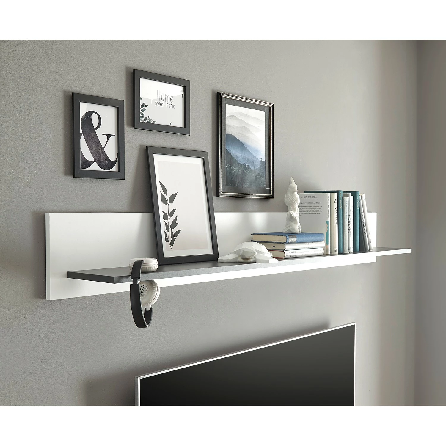 Loftscape Ensemble meubles TV Accra II (4 élém.) - Blanc / Anthracite 9 Loftscape Ensemble meubles TV Accra II (4 élém.) - Blanc / Anthracite – Image 7