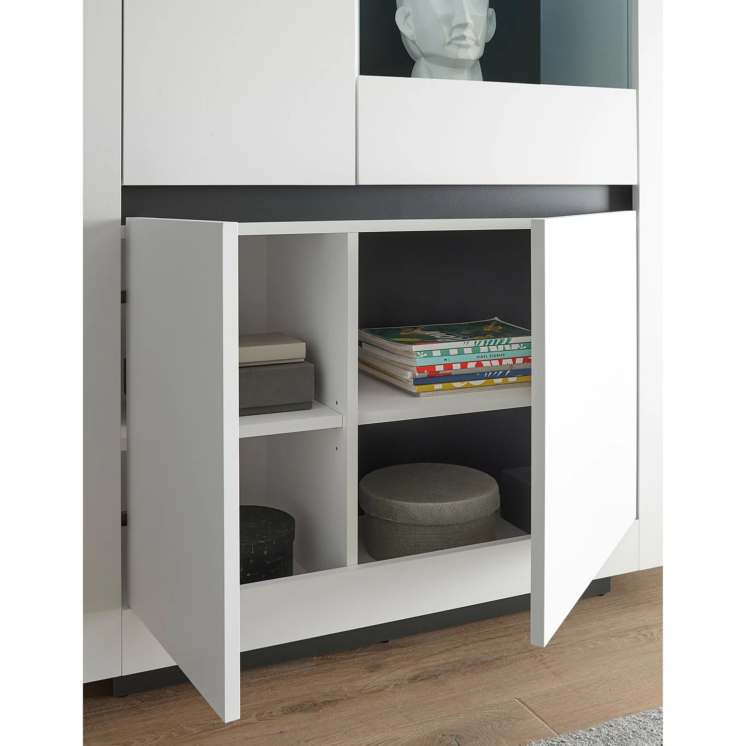 Loftscape Ensemble meubles TV Accra II (4 élém.) - Blanc / Anthracite 22 Loftscape Ensemble meubles TV Accra II (4 élém.) - Blanc / Anthracite – Image 20