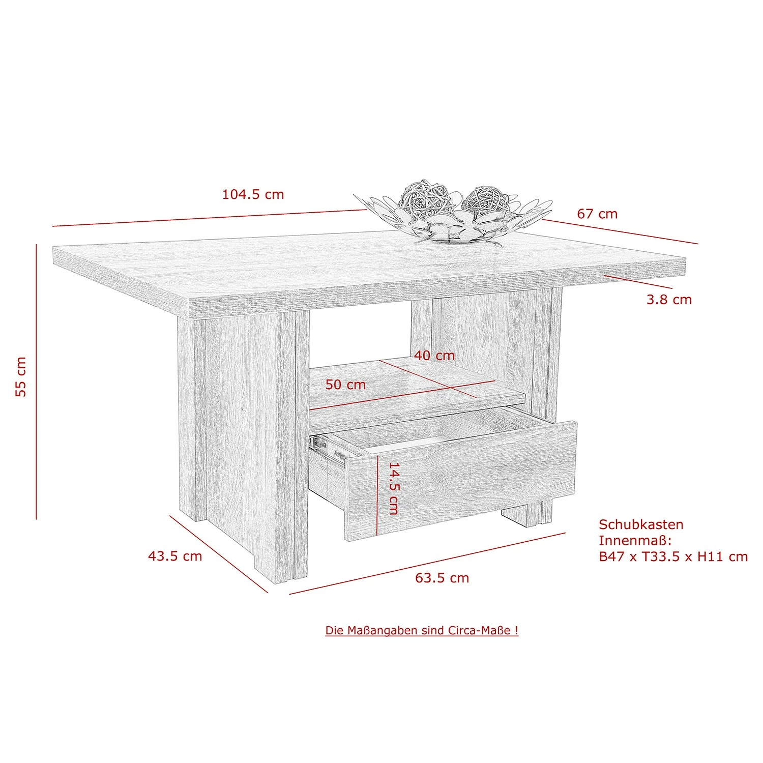 Loftscape Table basse Purnode - Imitation chêne Sonoma 4 Loftscape Table basse Purnode - Imitation chêne Sonoma – Image 2