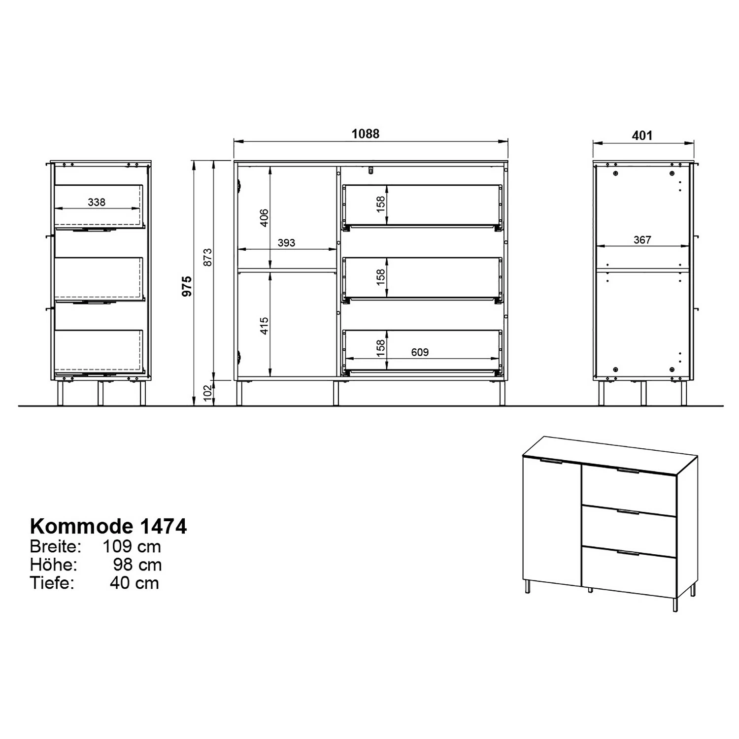 Germania Commode California I - Graphite 12 Germania Commode California I - Graphite – Image 10