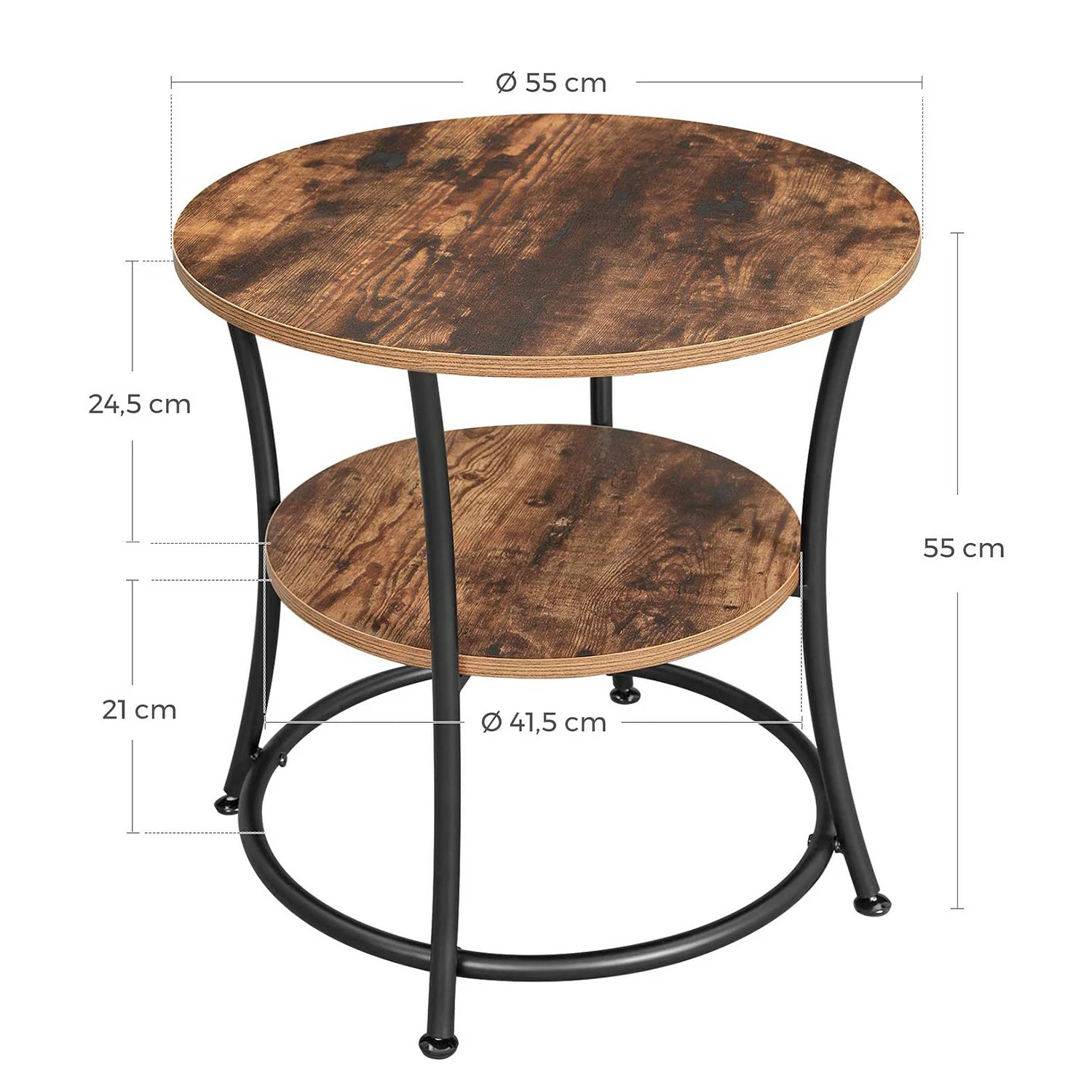 Red Living Bout de canapé Uberto III - Marron / Noir 8 Red Living Bout de canapé Uberto III - Marron / Noir – Image 6