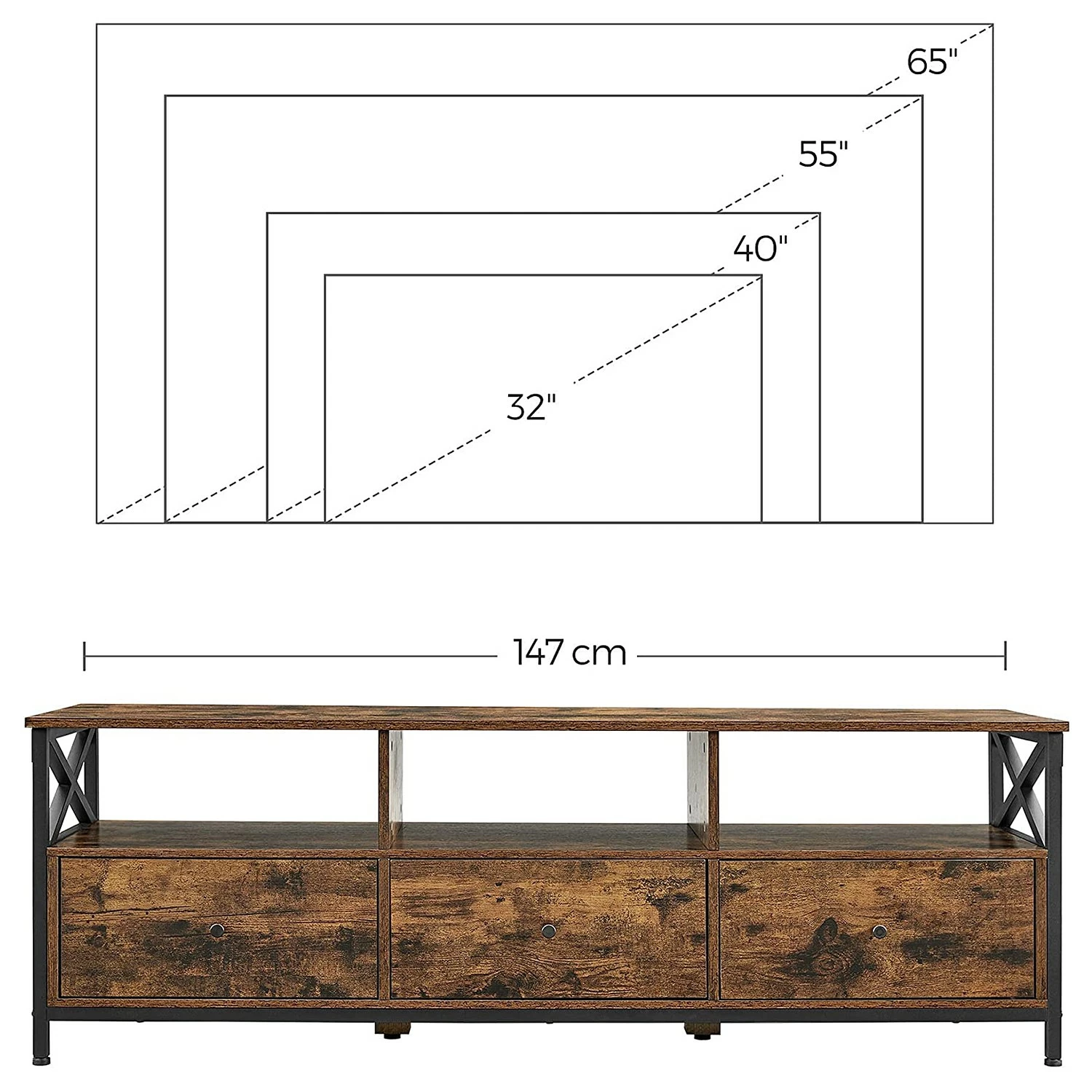 Red Living Meuble TV Molalla I - Marron / Noir 11 Red Living Meuble TV Molalla I - Marron / Noir – Image 9