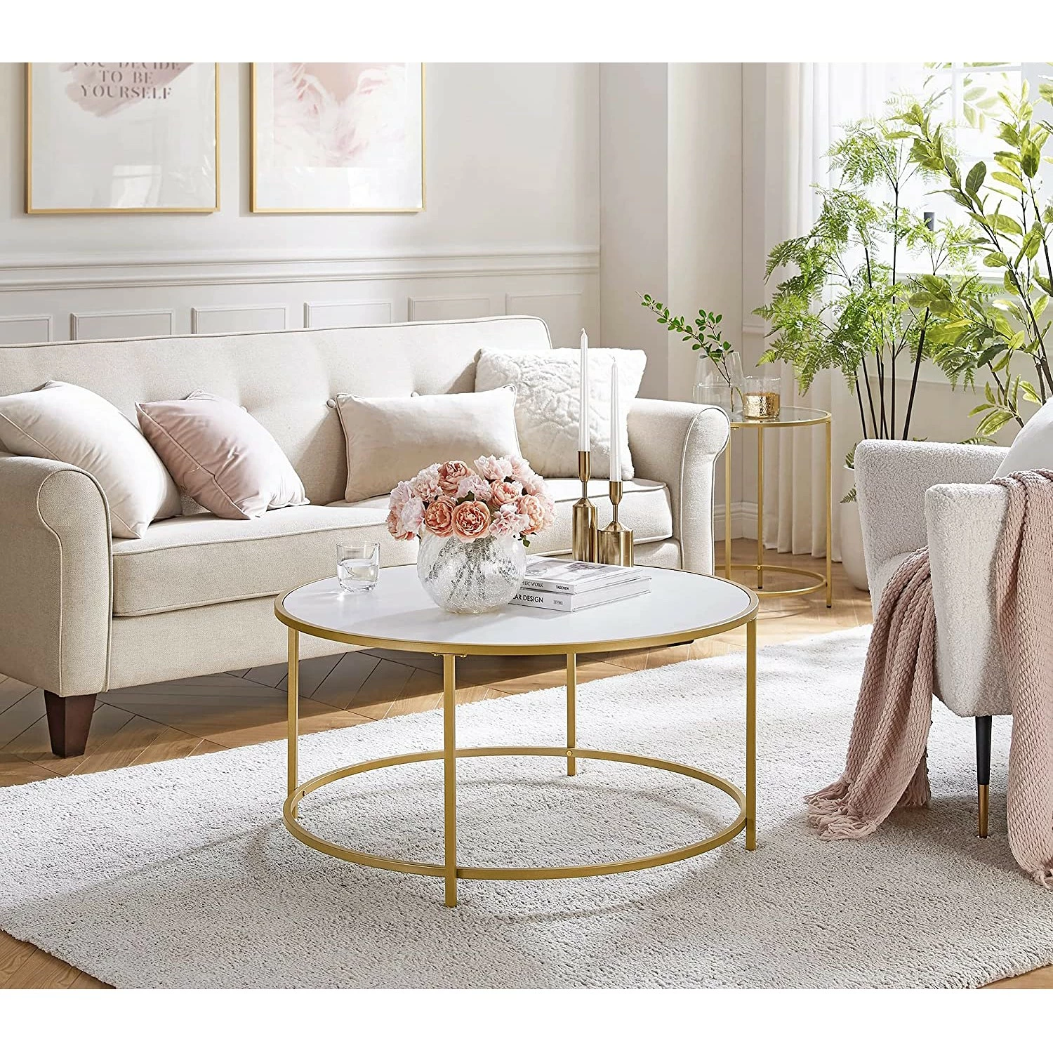 Loftscape Table basse Poygan II - Blanc / Doré 6 Loftscape Table basse Poygan II - Blanc / Doré – Image 4