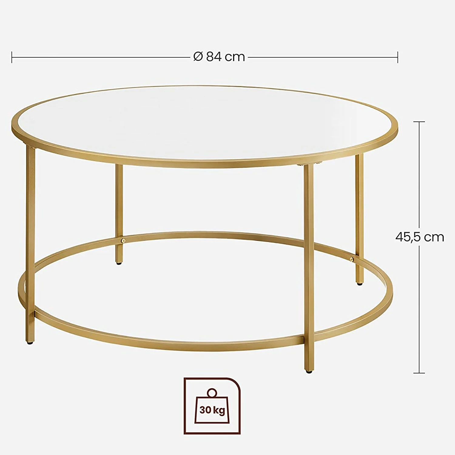 Loftscape Table basse Poygan II - Blanc / Doré 10 Loftscape Table basse Poygan II - Blanc / Doré – Image 8