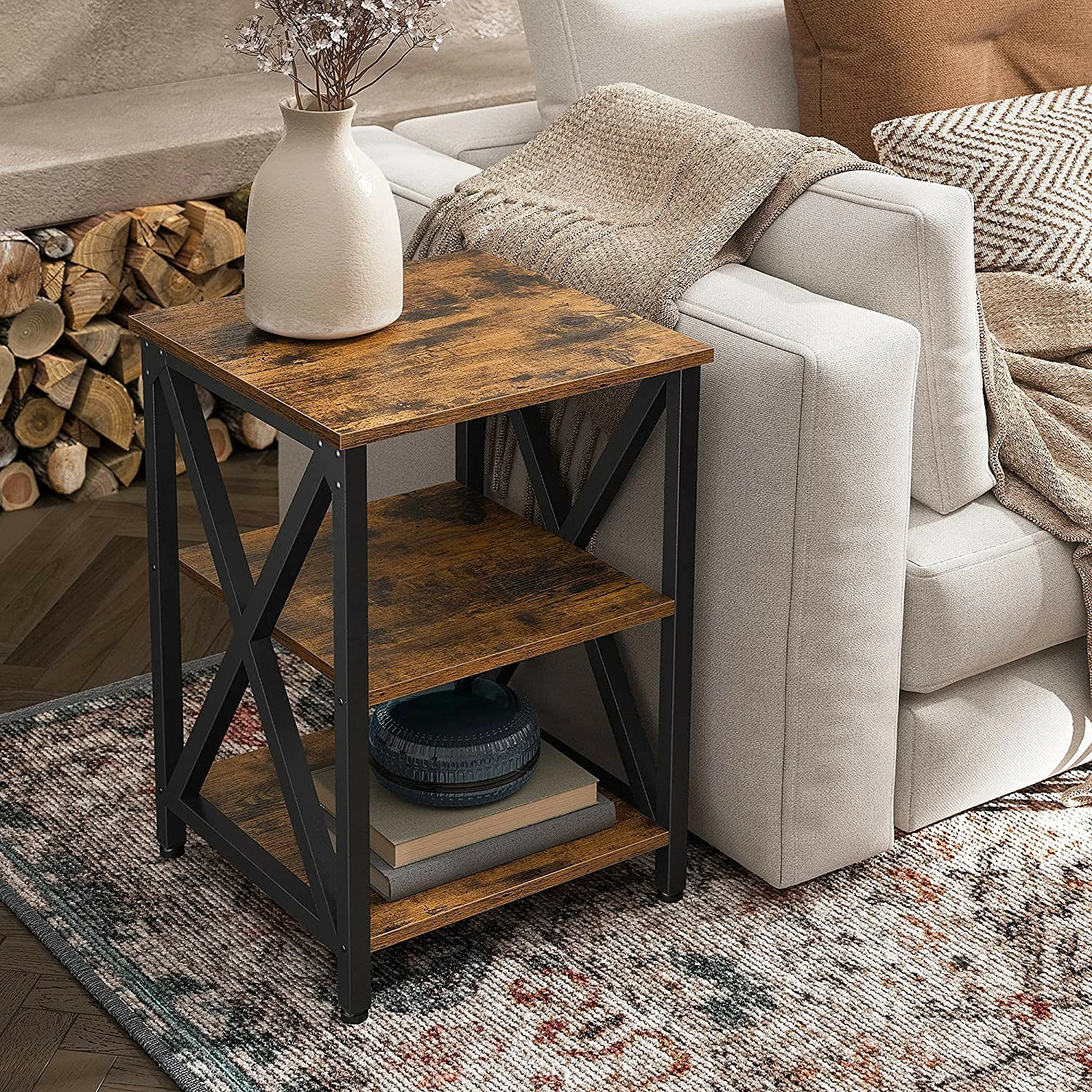 Red Living Bout de canapé Molalla - Marron / Noir 5 Red Living Bout de canapé Molalla - Marron / Noir – Image 3