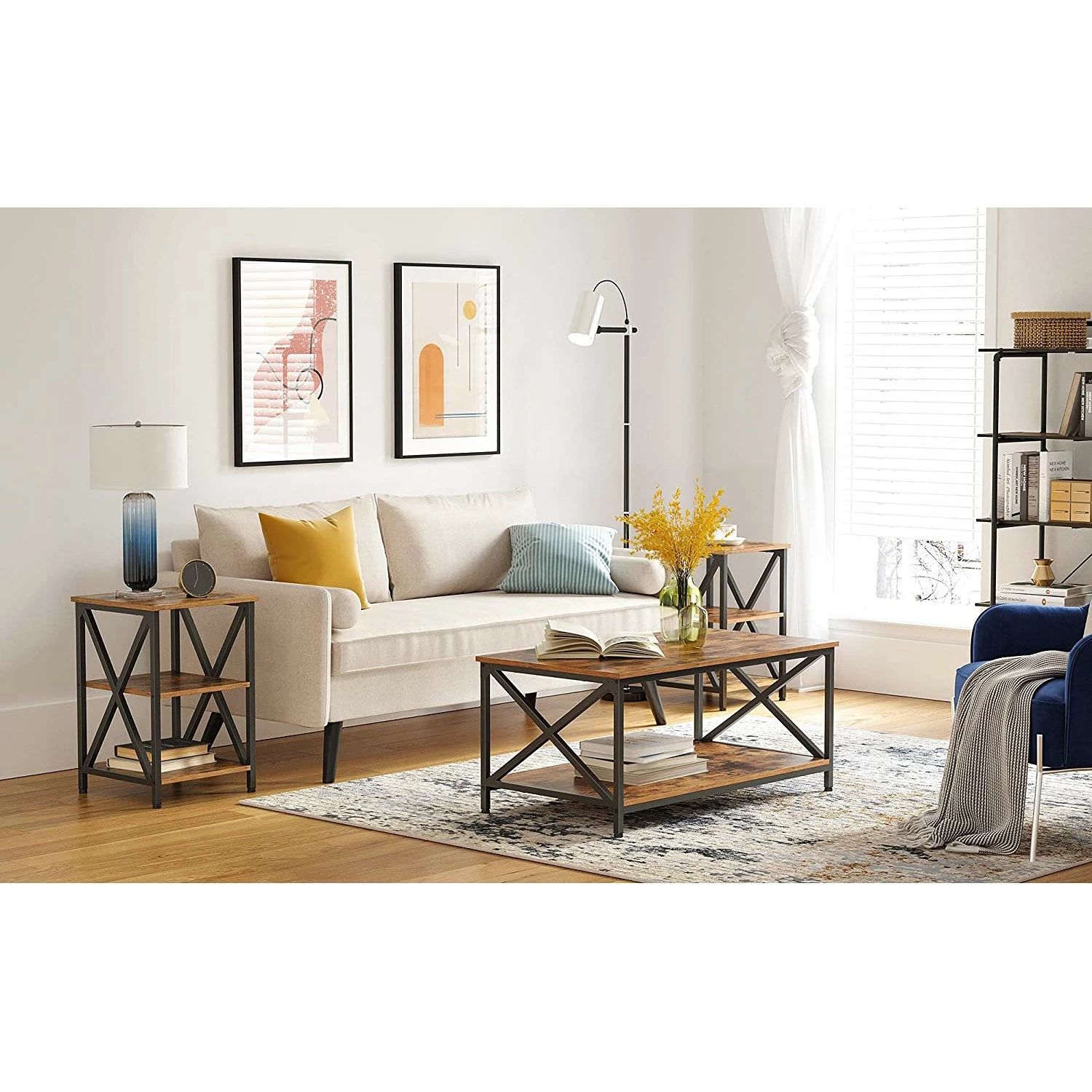 Red Living Bout de canapé Molalla - Marron / Noir 7 Red Living Bout de canapé Molalla - Marron / Noir – Image 5