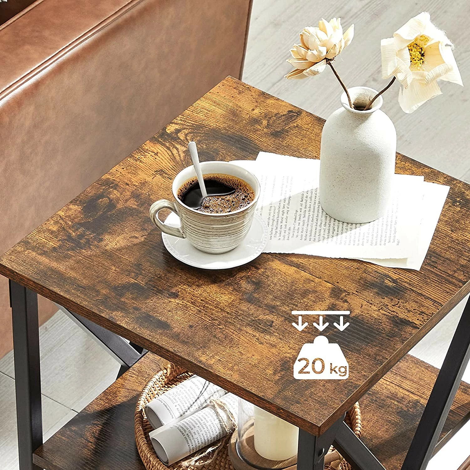 Red Living Bout de canapé Molalla - Marron / Noir 9 Red Living Bout de canapé Molalla - Marron / Noir – Image 7