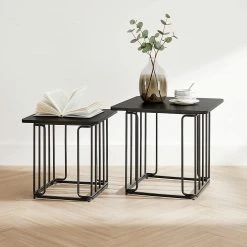 Red Living Bout de canapé Solidus Linu - Métal - Noir -loftscape Boutique 1000353437 220601 022 MOOD DETAILS P000000001000353437 mood