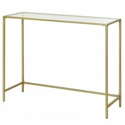 Red Living Console Poygan II - Verre / Métal - Doré