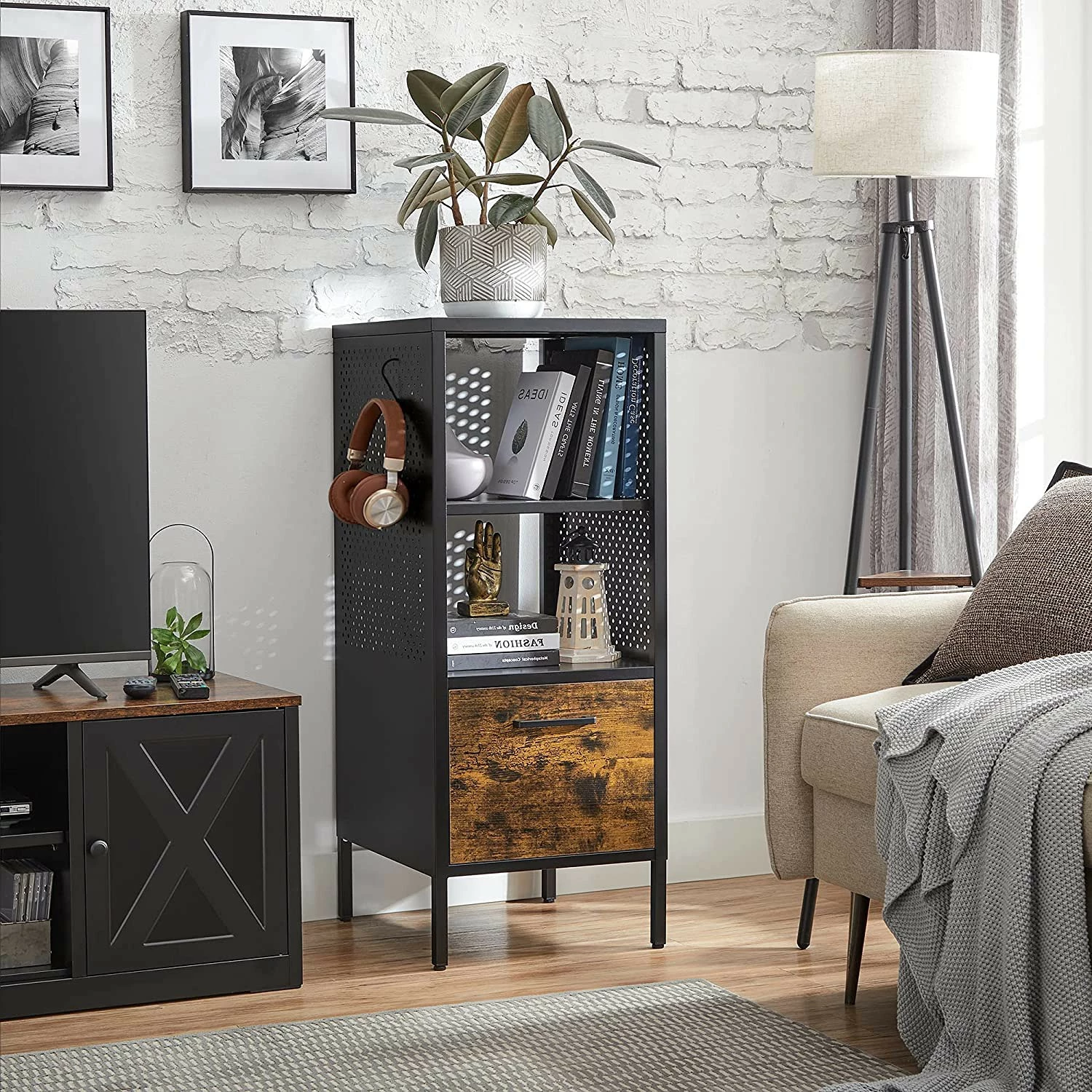 Red Living Étagère Mocksville - Marron / Noir 4 Red Living Étagère Mocksville - Marron / Noir – Image 2