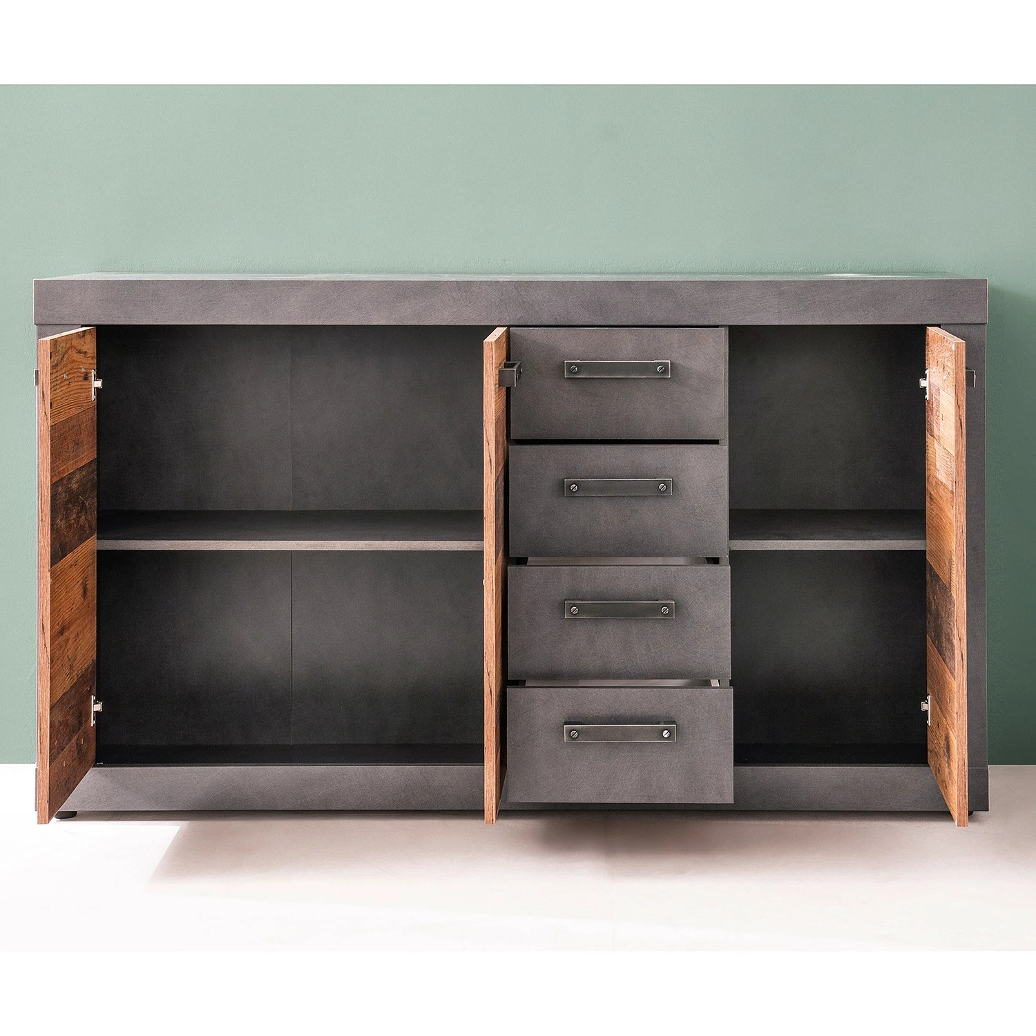 Trendteam Buffet Indy I - Imitation bois recyclé / Anthracite 6 Trendteam Buffet Indy I - Imitation bois recyclé / Anthracite – Image 4
