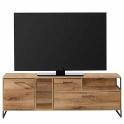 Red Living Meuble TV Sligo I - Imitation chêne rustique argenté / Graphite