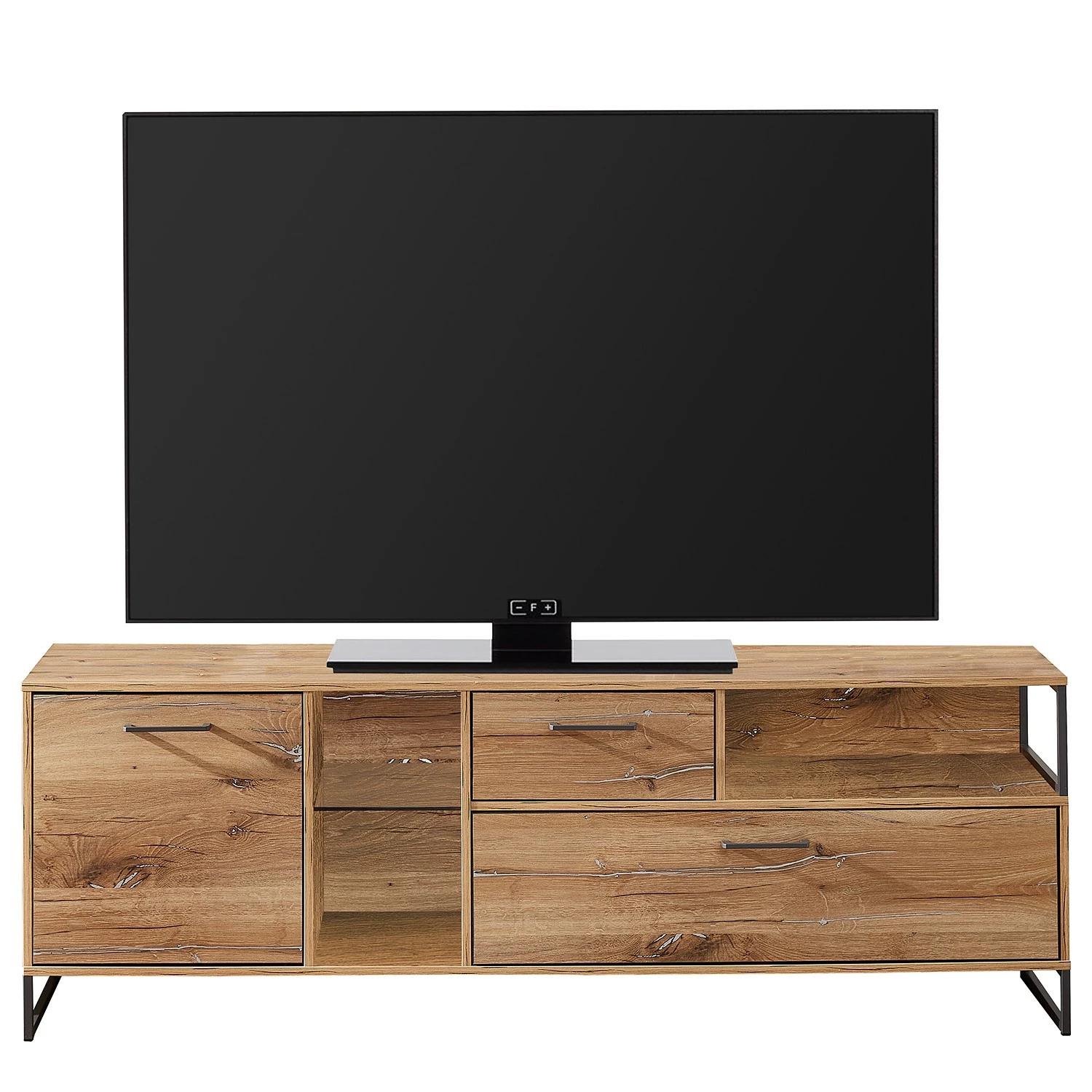 Red Living Ensemble meubles TV Sligo IV (4 élém.) - Imitation chêne rustique argenté / Graphite 5 Red Living Ensemble meubles TV Sligo IV (4 élém.) - Imitation chêne rustique argenté / Graphite – Image 3