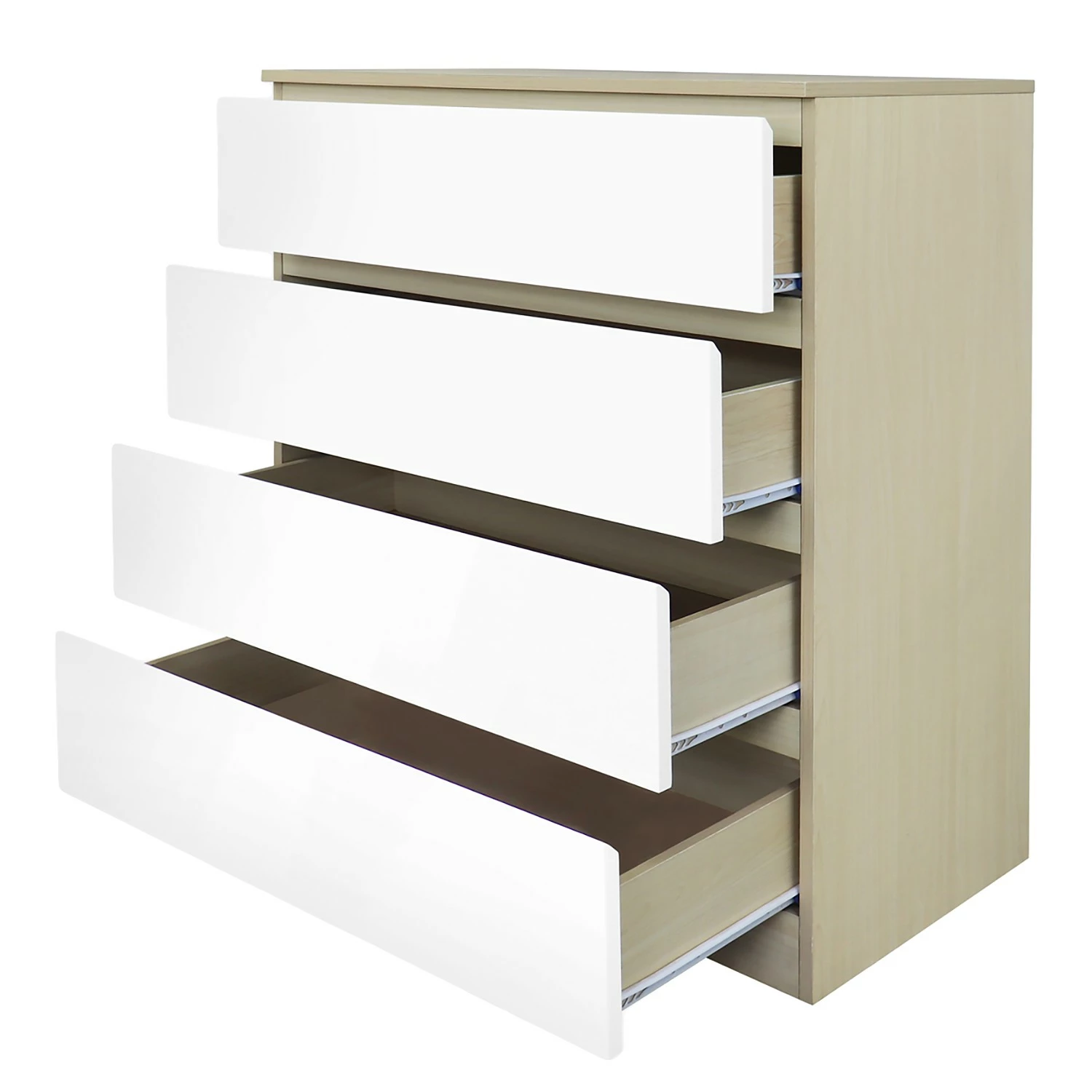 Norrwood Commode Splendid Night - Blanc brillant / Imitation chêne Sonoma 6 Norrwood Commode Splendid Night - Blanc brillant / Imitation chêne Sonoma – Image 4