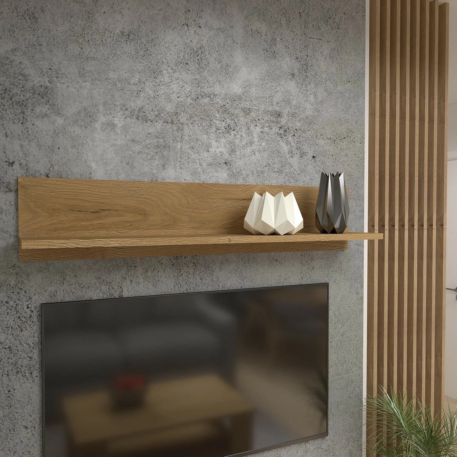 Loftscape Étagère murale Verolme - Imitation chêne - Largeur : 125 cm 4 Loftscape Étagère murale Verolme - Imitation chêne - Largeur : 125 cm – Image 2