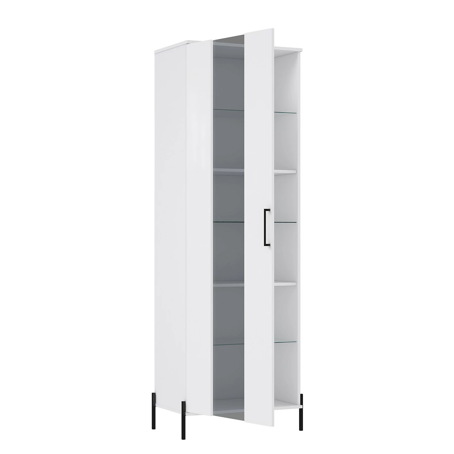 Loftscape Vitrine Ozora - Blanc brillant / Blanc mat 7 Loftscape Vitrine Ozora - Blanc brillant / Blanc mat – Image 5