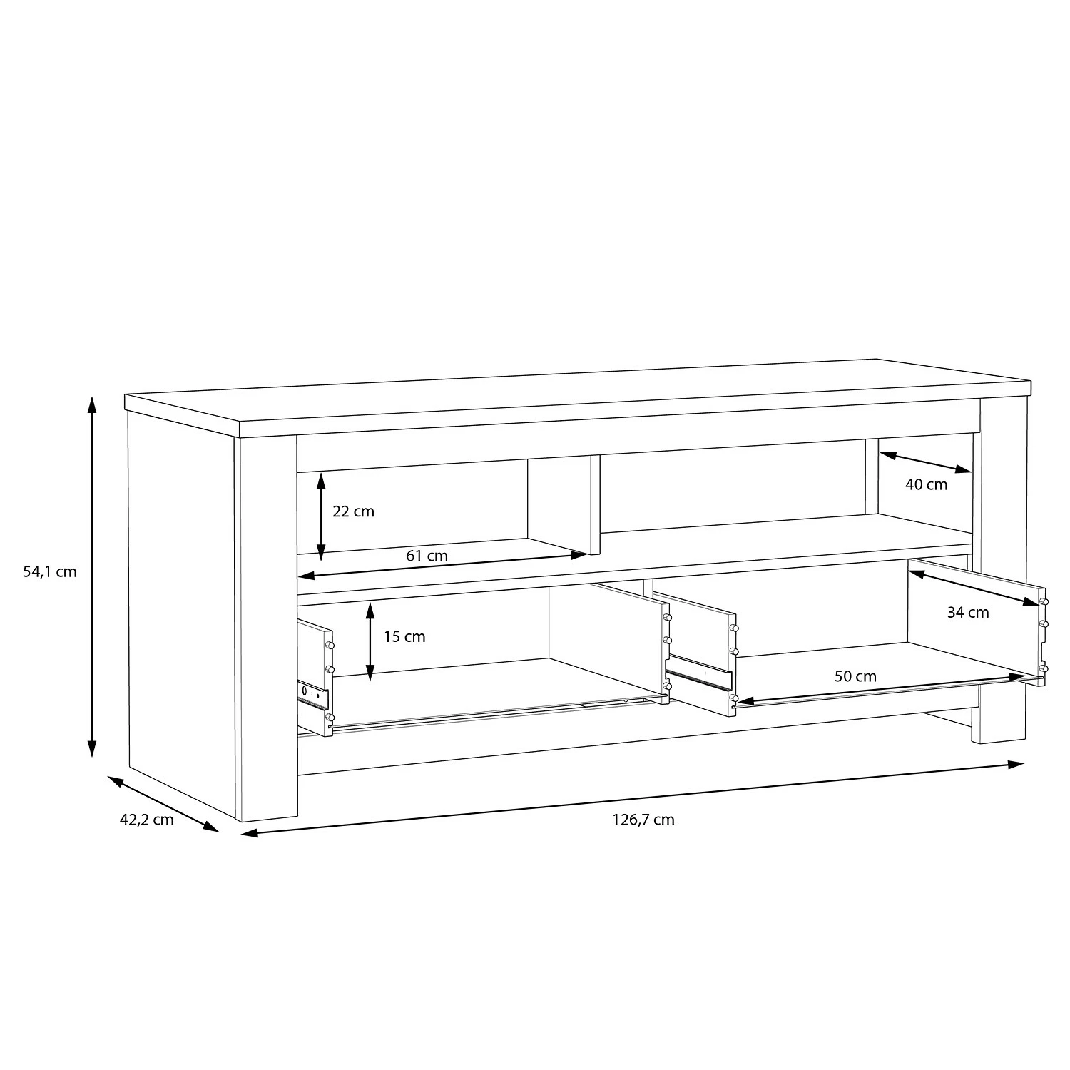 Loftscape Meuble TV Verolme II - Imitation chêne 7 Loftscape Meuble TV Verolme II - Imitation chêne – Image 5