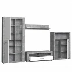 Loftscape Ensemble meubles TV Solidus Par (4 él.) - Blanc / Imitation béton -loftscape Boutique 1000356726 220603 031 DETAILS P000000001000356726