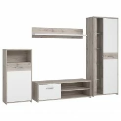 Loftscape Ensemble meubles TV Union City (4 élem.) - Avec Éclairage inclus - Blanc mat / Imitation chêne clair -loftscape Boutique 1000356733 220603 032 DETAILS P000000001000356733