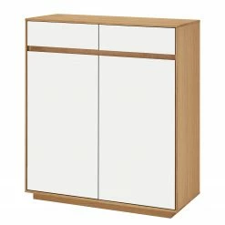 Voss Meuble à chaussures V100 II - Partiellement en chêne massif - Blanc