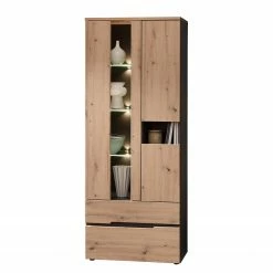 Loftscape Vitrine Moosic - Avec éclairage - Imitation chêne artisan / Graphite