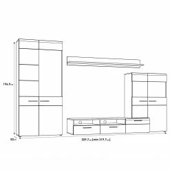 Loftscape Ensemble meubles TV Taradale (4 élém.) - Avec éclairage inclus - Imitation chêne Sonoma -loftscape Boutique 1000357998 220616 500 SKETCH DETAILS P000000001000357998 sketch