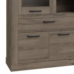 Loftscape Vitrine Temuco - Imitation chêne foncé -loftscape Boutique 1000358006 220616 051 DETAILS P000000001000358006