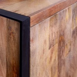 Red Living Enfilade Vallentuna - Manguier massif / Métal - Manguier / Noir -loftscape Boutique 1000359913 220621 040 DETAILS P000000001000359913