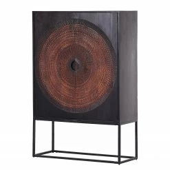 Red Living Buffet haut Curbar - Manguier massif / Métal - Noir