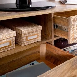 Red Living Meuble TV Vallentuna - Manguier massif / Métal - Manguier / Noir -loftscape Boutique 1000359919 220621 035 DETAILS P000000001000359919