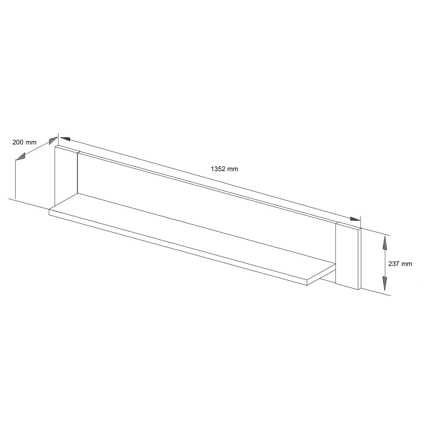 Trendteam Tablette murale Georgia - Imitation pin blanc 7 Trendteam Tablette murale Georgia - Imitation pin blanc – Image 6