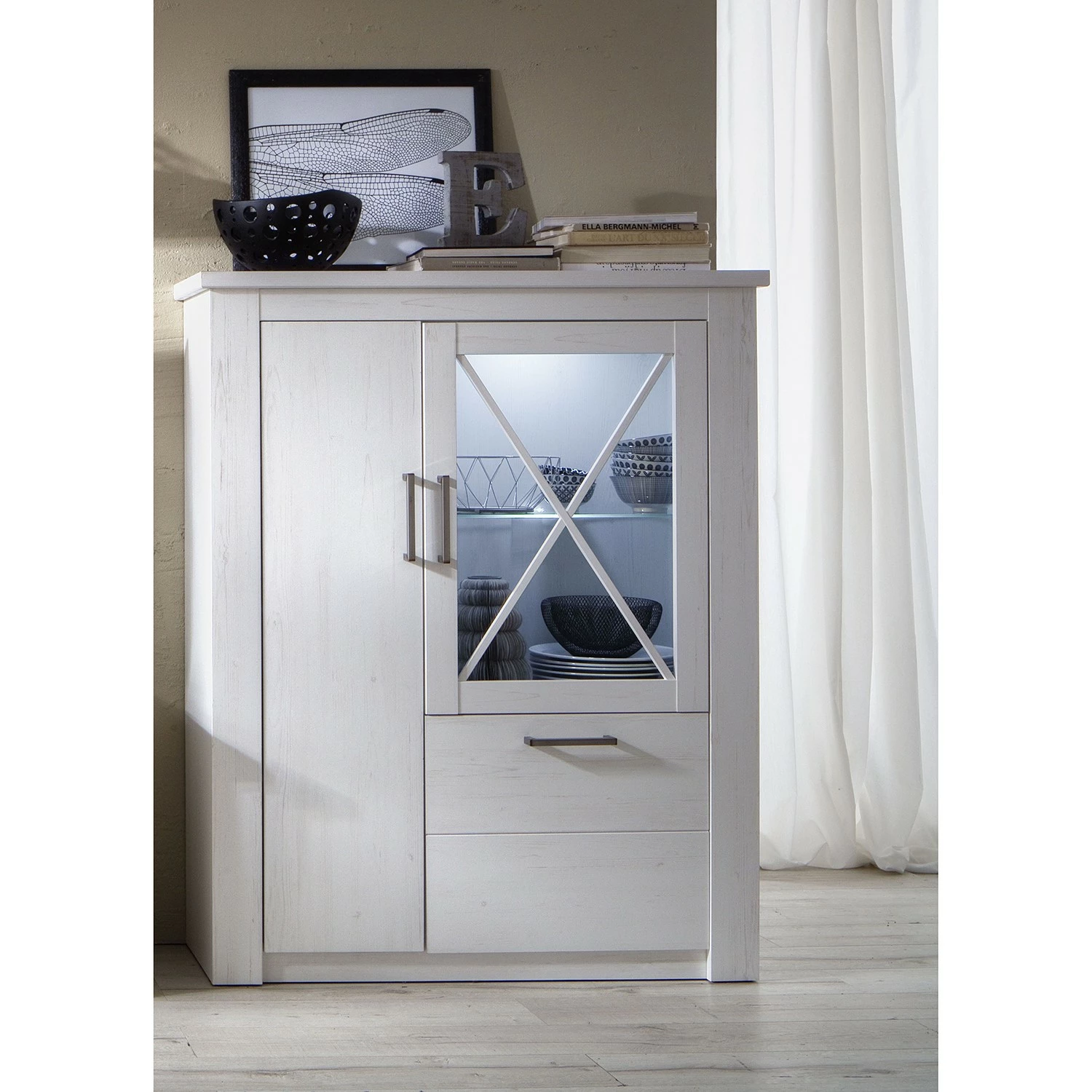 Trendteam Buffet haut Georgia - Imitation pin blanc 5 Trendteam Buffet haut Georgia - Imitation pin blanc – Image 3