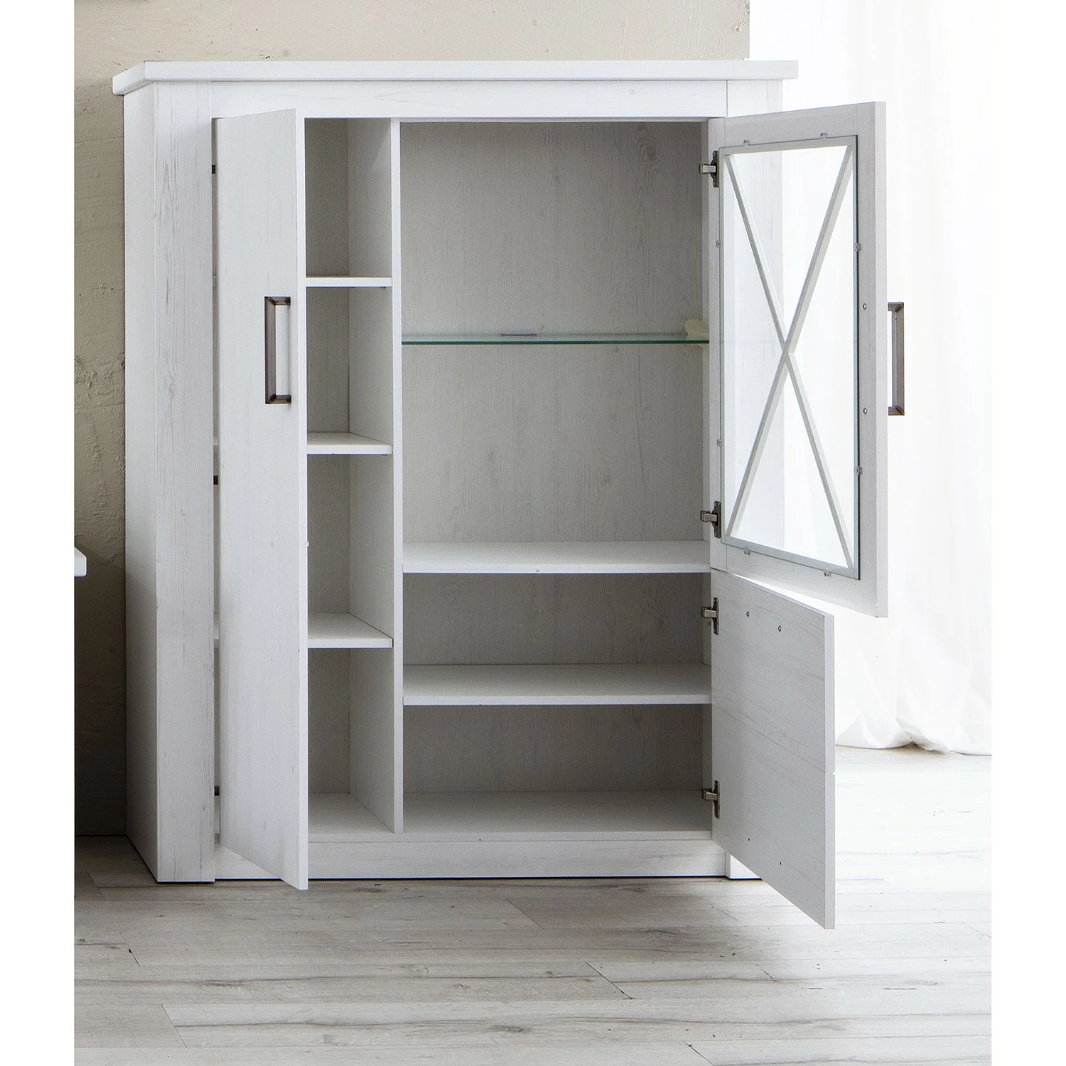 Trendteam Buffet haut Georgia - Imitation pin blanc 6 Trendteam Buffet haut Georgia - Imitation pin blanc – Image 4