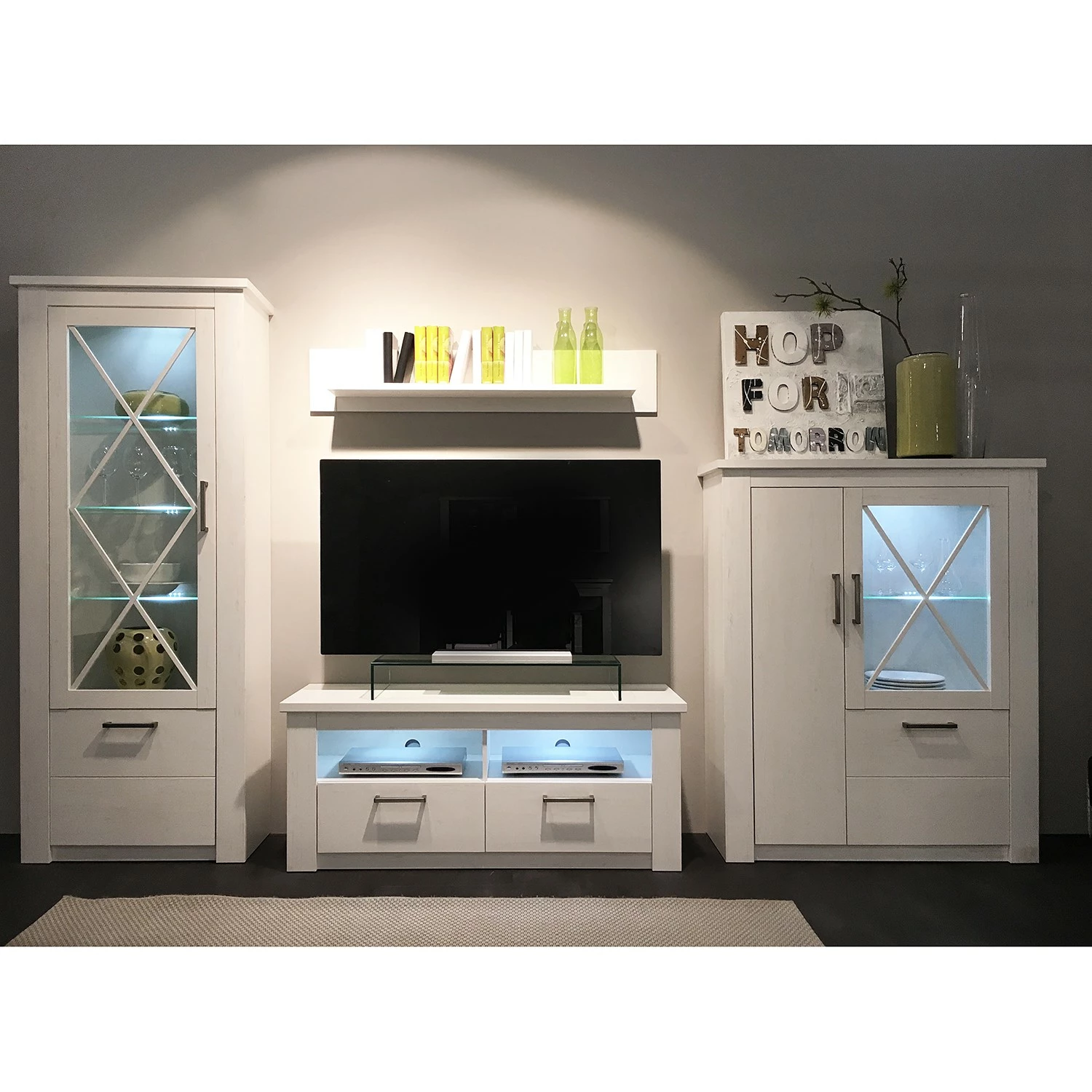 Trendteam Ensemble meubles TV Georgia (4 éléments) - Imitation pin blanc 5 Trendteam Ensemble meubles TV Georgia (4 éléments) - Imitation pin blanc – Image 4