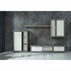 Trendteam Ensemble meubles TV jazz I (4 éléments) - Imitation chêne gris / Blanc -loftscape Boutique 1000362858 220623 021 MOOD DETAILS P000000001000362858 mood