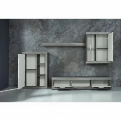 Trendteam Ensemble meubles TV jazz I (4 éléments) - Imitation chêne gris / Blanc -loftscape Boutique 1000362858 220623 022 MOOD DETAILS P000000001000362858 mood