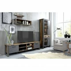 Trendteam Ensemble meubles TV Prime II (3 élém.) - Imitation béton / Imitation vieux bois -loftscape Boutique 1000362860 220623 021 MOOD DETAILS P000000001000362860 mood